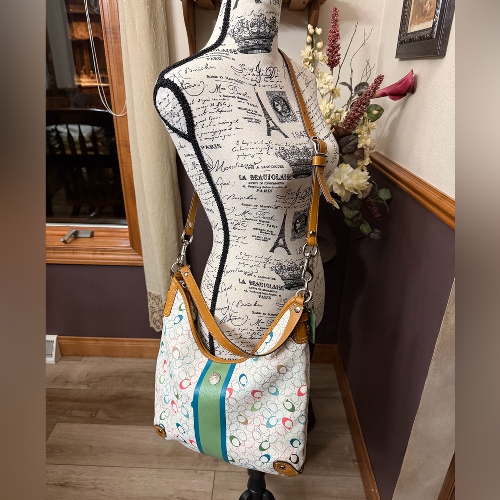 ✨NWOT - Coach Chelsea Heritage Signature Stripe Hobo Bag✨ - Picture 3 of 13